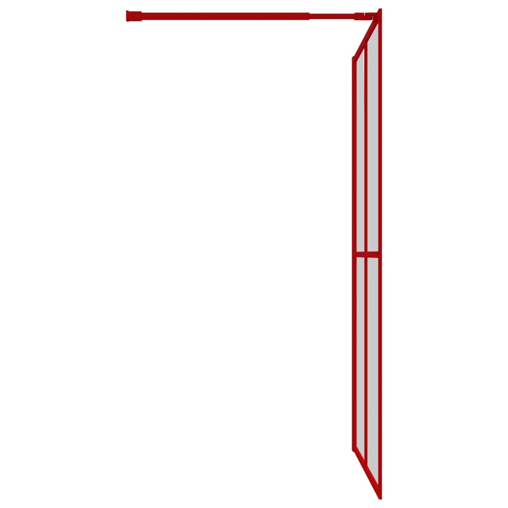 Parete per Doccia Walk-in Vetro Trasparente ESG 140x195cm Rossa - homemem39