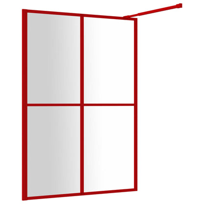 Parete per Doccia Walk-in Vetro Trasparente ESG 140x195cm Rossa - homemem39