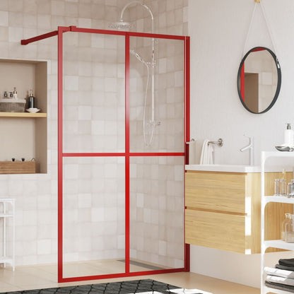 Parete per Doccia Walk-in Vetro Trasparente ESG 140x195cm Rossa - homemem39