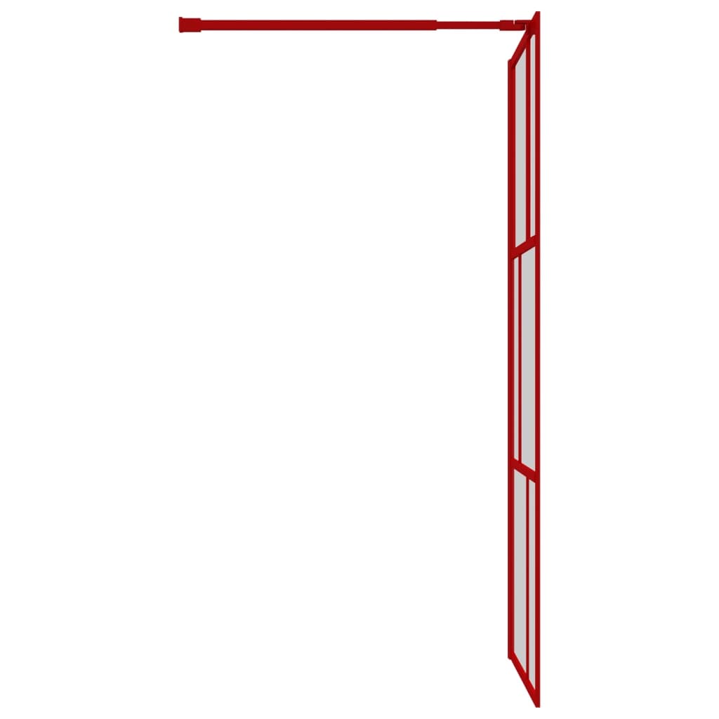 Parete per Doccia Walk-in Vetro Trasparente ESG 80x195 cm Rossa - homemem39