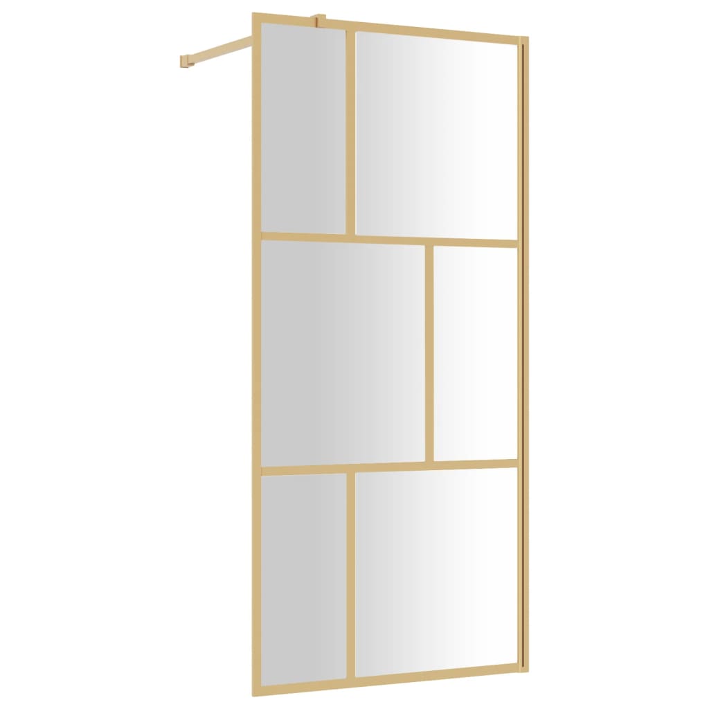 Parete per Doccia Walk-in Vetro Trasparente ESG 90x195 cm Oro - homemem39