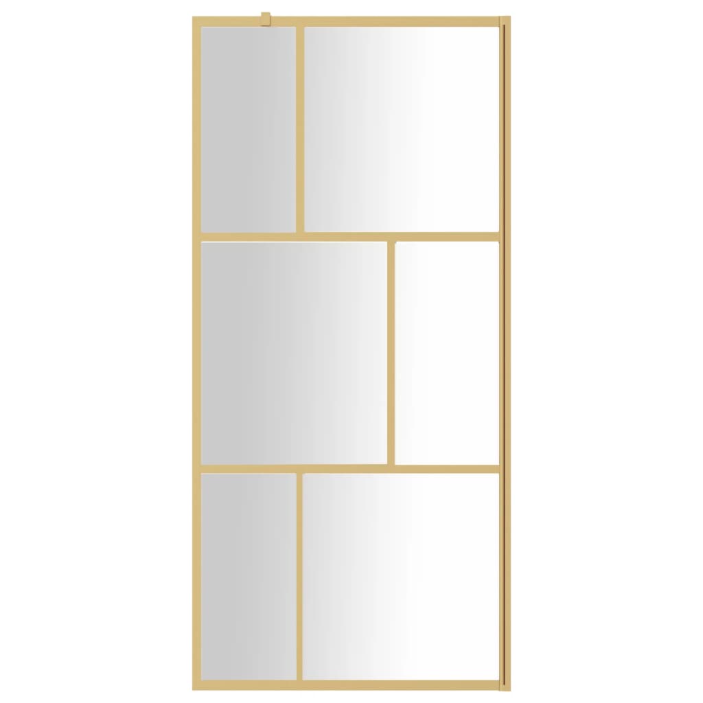 Parete per Doccia Walk-in Vetro Trasparente ESG 90x195 cm Oro - homemem39