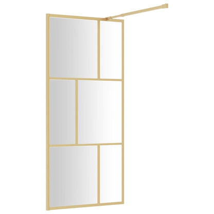 Parete per Doccia Walk-in Vetro Trasparente ESG 90x195 cm Oro - homemem39