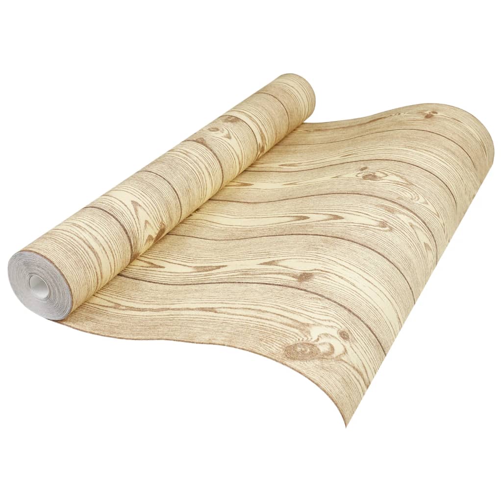 Carta da Parati 3D Venature Legno Marrone - homemem39