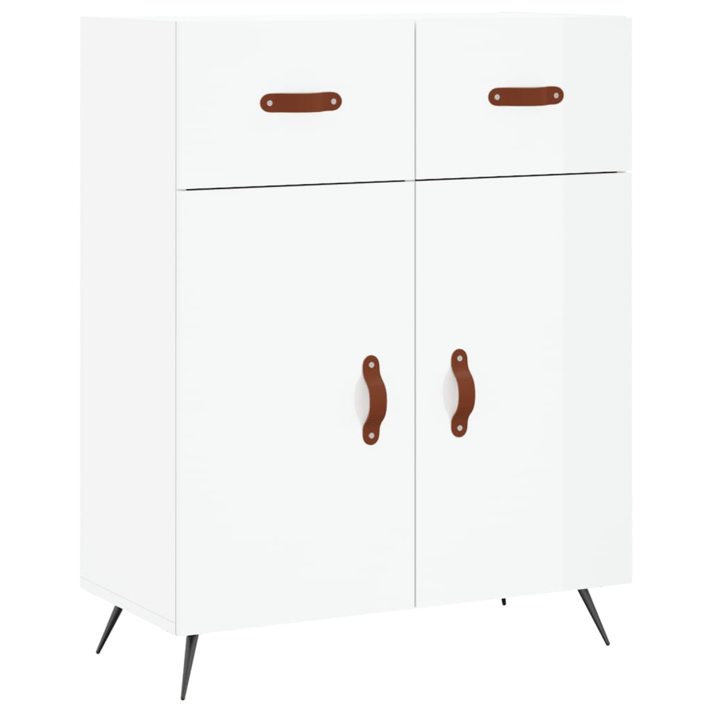 Credenza 69,5x34x90 cm in Legno Multistrato Bianco Lucido - homemem39