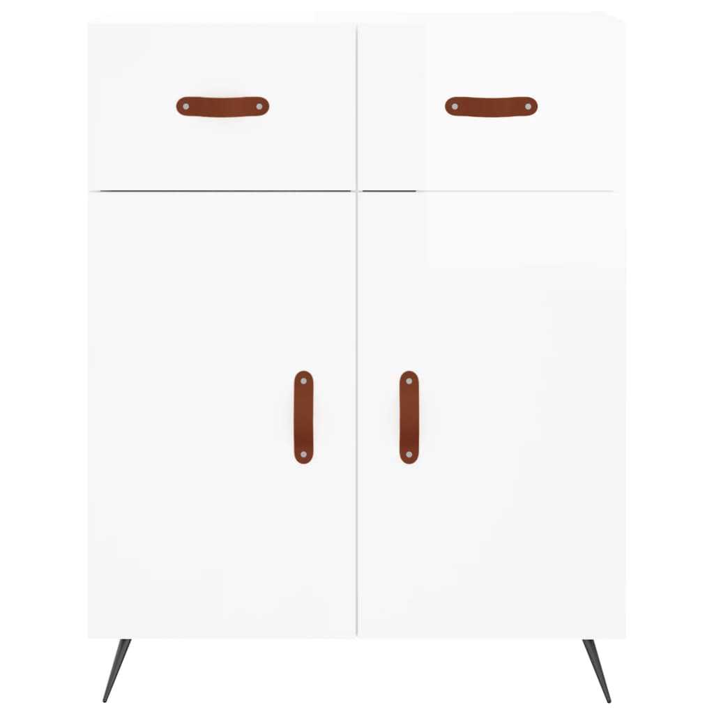 Credenza 69,5x34x90 cm in Legno Multistrato Bianco Lucido - homemem39