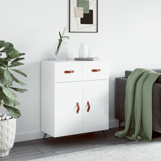 Credenza 69,5x34x90 cm in Legno Multistrato Bianco Lucido - homemem39