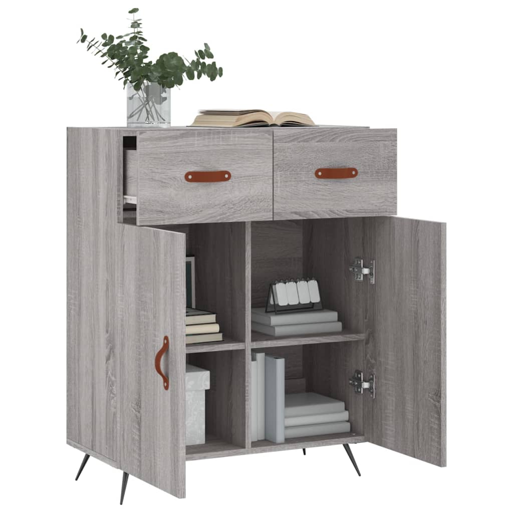 Credenza Grigio Sonoma 69,5x34x90 cm in Legno Multistrato - homemem39