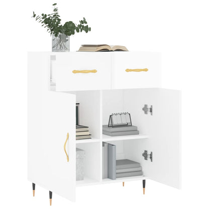 Credenza 69,5x34x90 cm in Legno Multistrato Bianco Lucido - homemem39