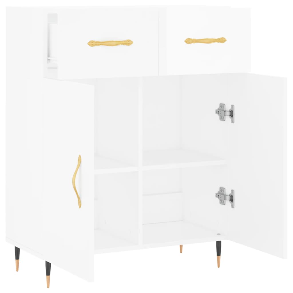 Credenza 69,5x34x90 cm in Legno Multistrato Bianco Lucido - homemem39