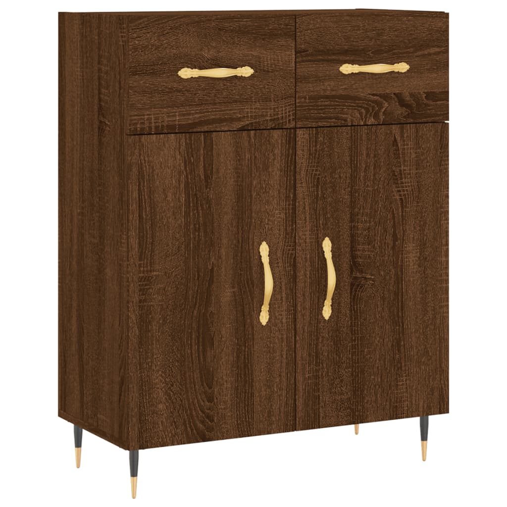 Credenza Rovere Marrone 69,5x34x90 cm in Legno Multistrato - homemem39