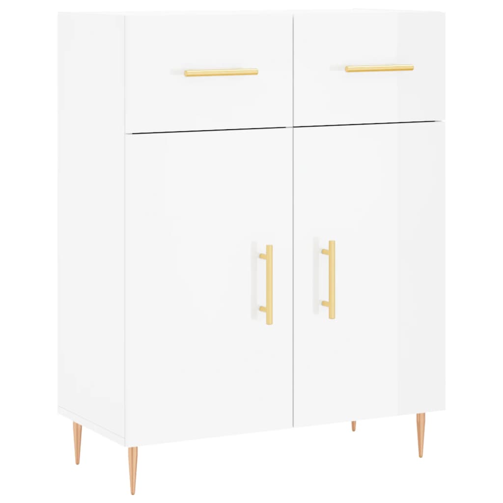 Credenza 69,5x34x90 cm in Legno Multistrato Bianco Lucido - homemem39