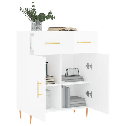 Credenza 69,5x34x90 cm in Legno Multistrato Bianco Lucido - homemem39