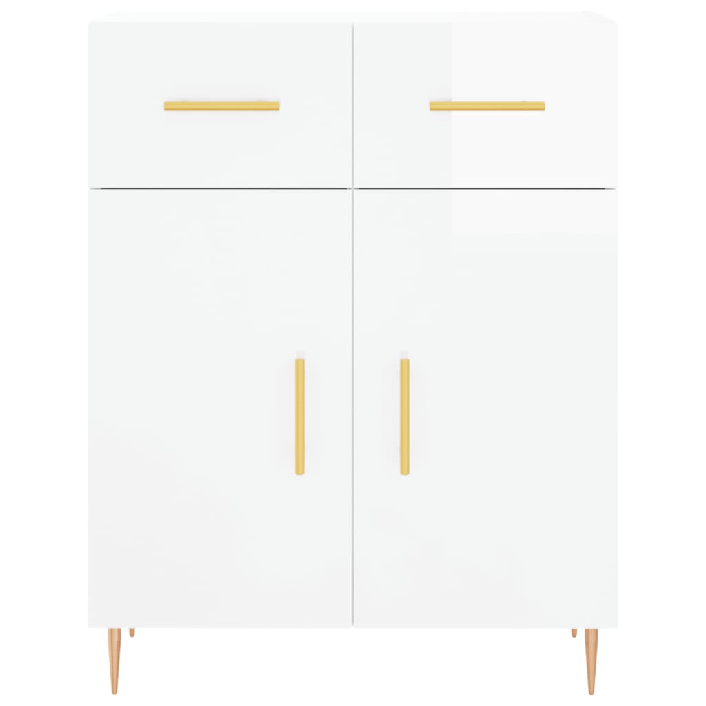 Credenza 69,5x34x90 cm in Legno Multistrato Bianco Lucido - homemem39