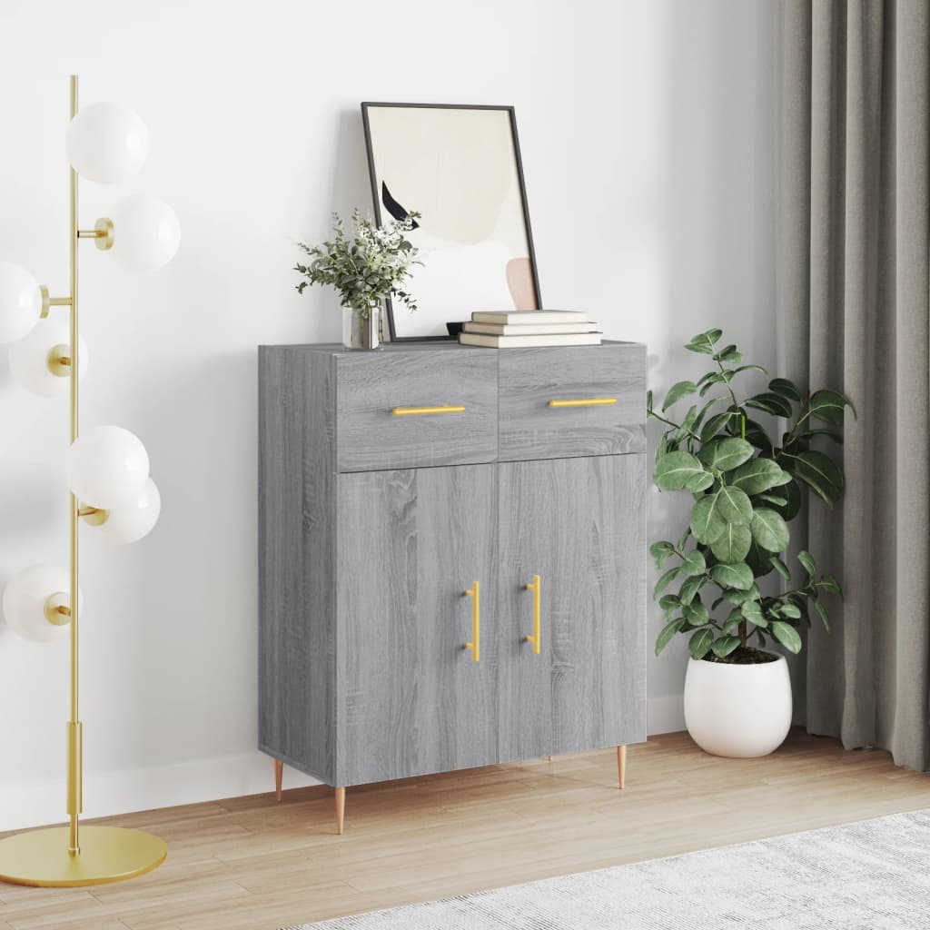 Credenza Grigio Sonoma 69,5x34x90 cm in Legno Multistrato - homemem39