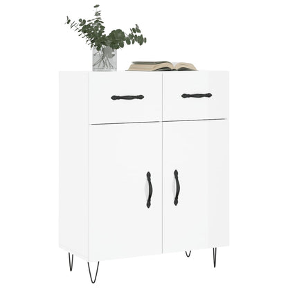 Credenza 69,5x34x90 cm in Legno Multistrato Bianco Lucido - homemem39