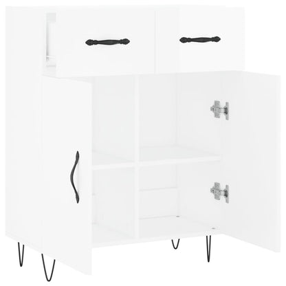 Credenza 69,5x34x90 cm in Legno Multistrato Bianco Lucido - homemem39