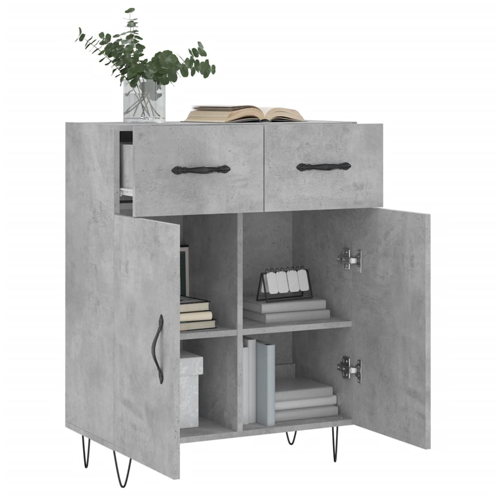 Credenza Grigio Cemento 69,5x34x90 cm in Legno Multistrato - homemem39