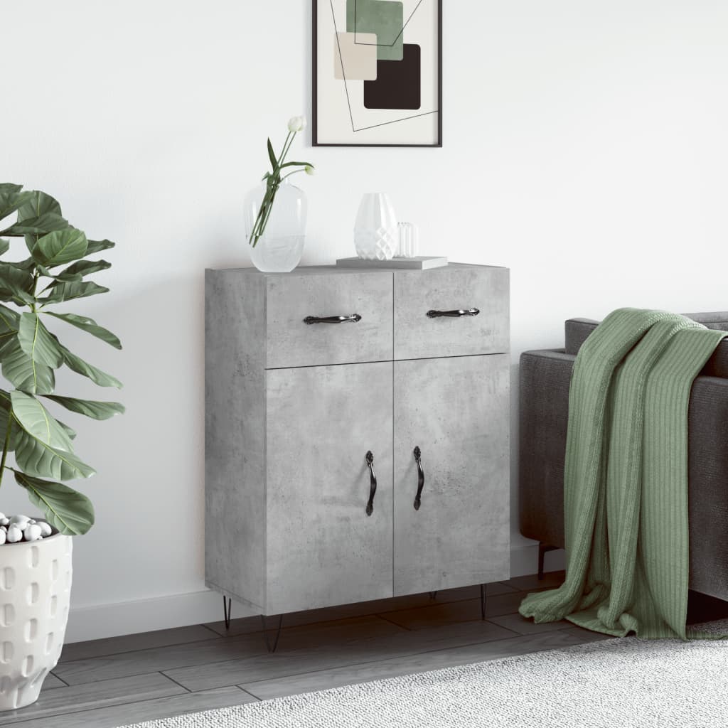 Credenza Grigio Cemento 69,5x34x90 cm in Legno Multistrato - homemem39