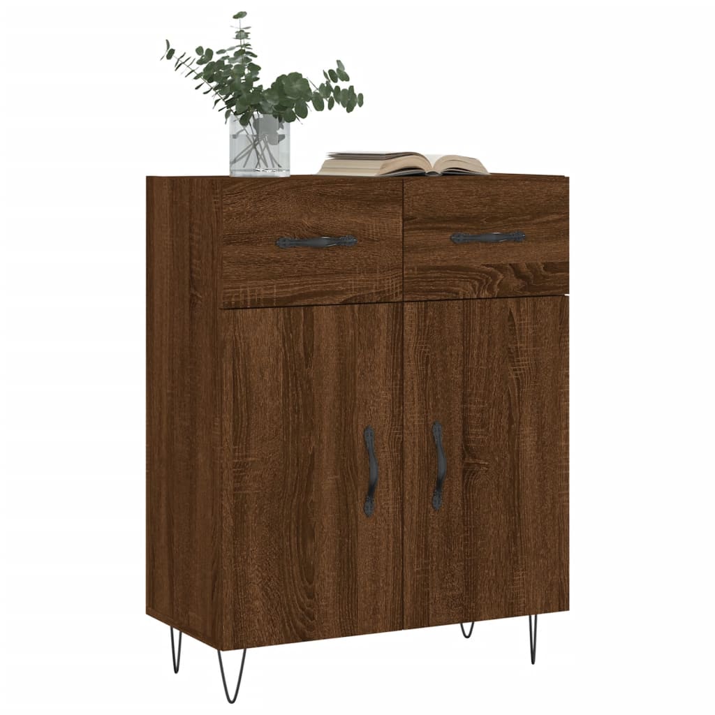 Credenza Rovere Marrone 69,5x34x90 cm in Legno Multistrato - homemem39