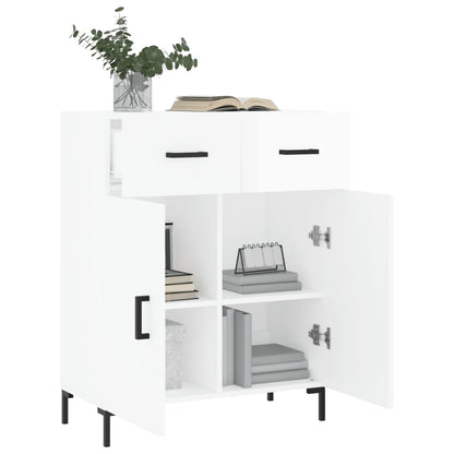 Credenza 69,5x34x90 cm in Legno Multistrato Bianco Lucido - homemem39