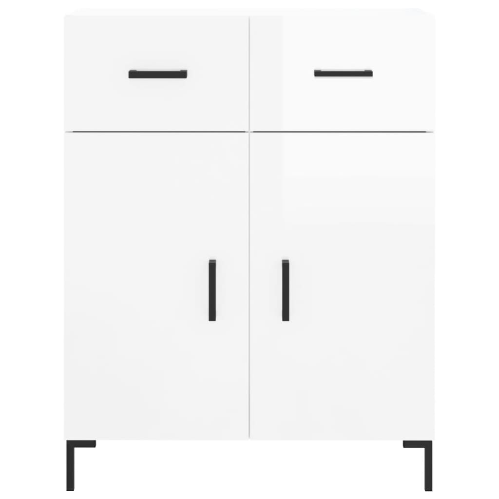 Credenza 69,5x34x90 cm in Legno Multistrato Bianco Lucido - homemem39