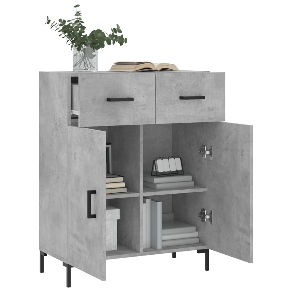 Credenza Grigio Cemento 69,5x34x90 cm in Legno Multistrato - homemem39