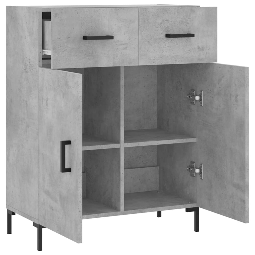 Credenza Grigio Cemento 69,5x34x90 cm in Legno Multistrato - homemem39