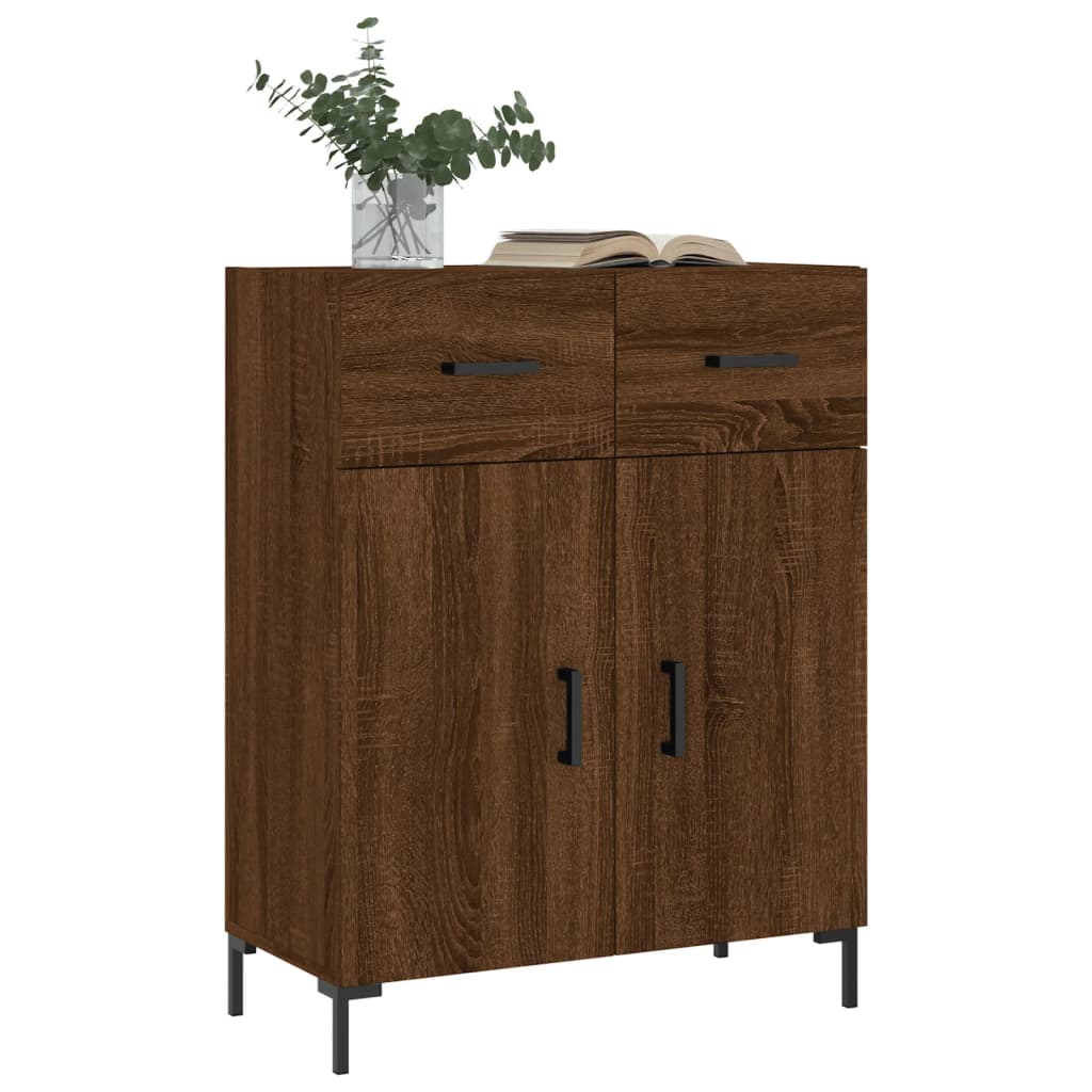 Credenza Rovere Marrone 69,5x34x90 cm in Legno Multistrato - homemem39