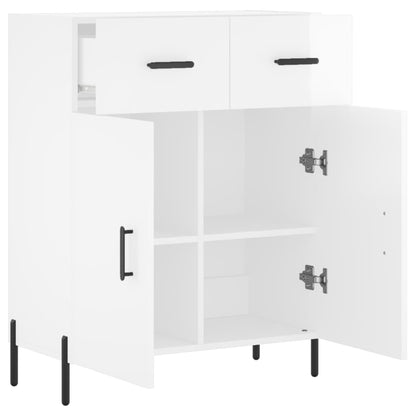 Credenza 69,5x34x90 cm in Legno Multistrato Bianco Lucido - homemem39