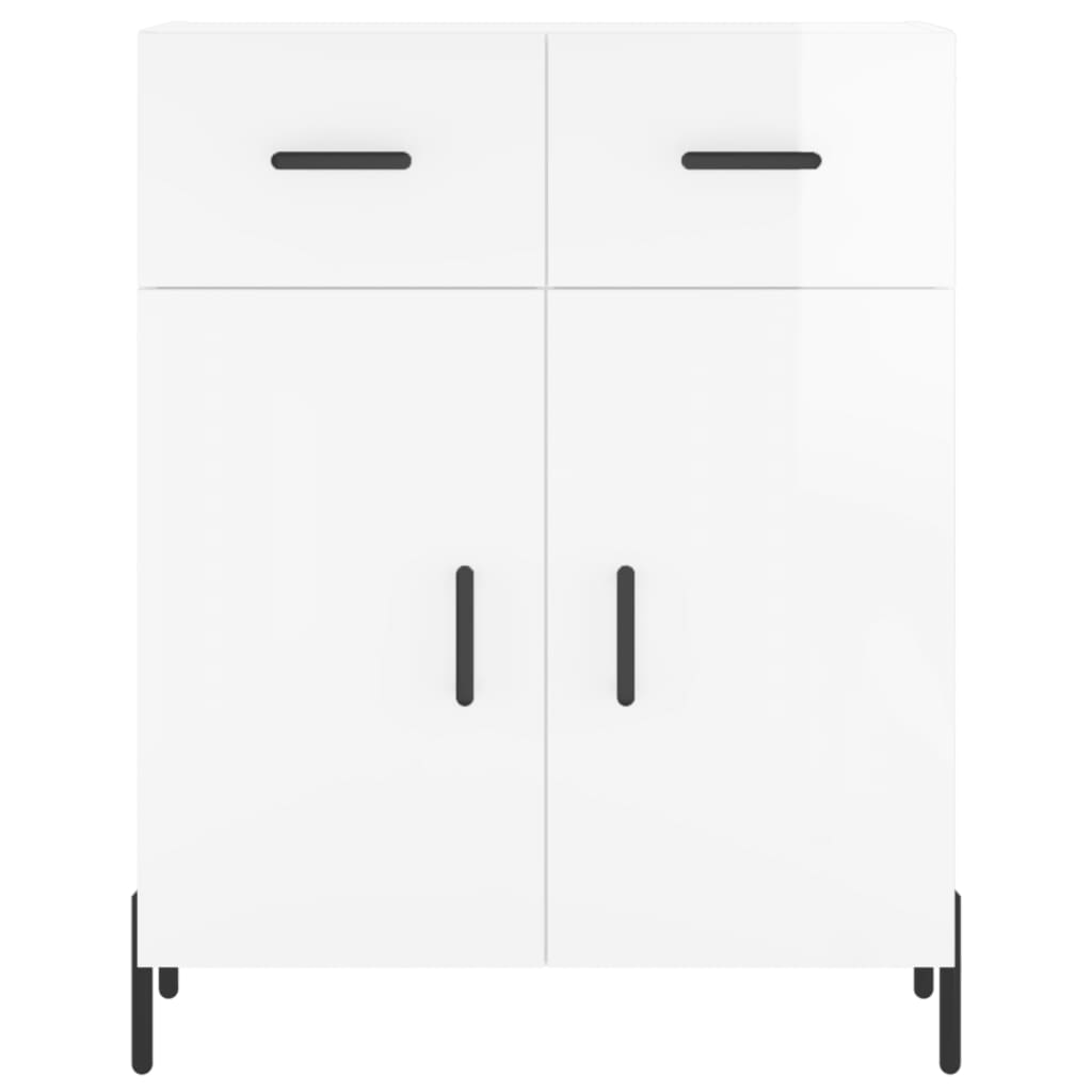 Credenza 69,5x34x90 cm in Legno Multistrato Bianco Lucido - homemem39