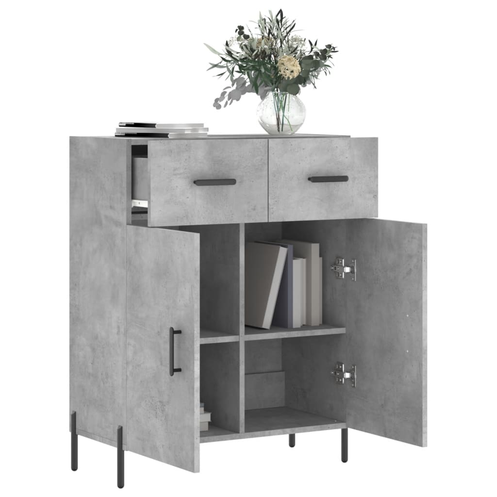 Credenza Grigio Cemento 69,5x34x90 cm in Legno Multistrato - homemem39