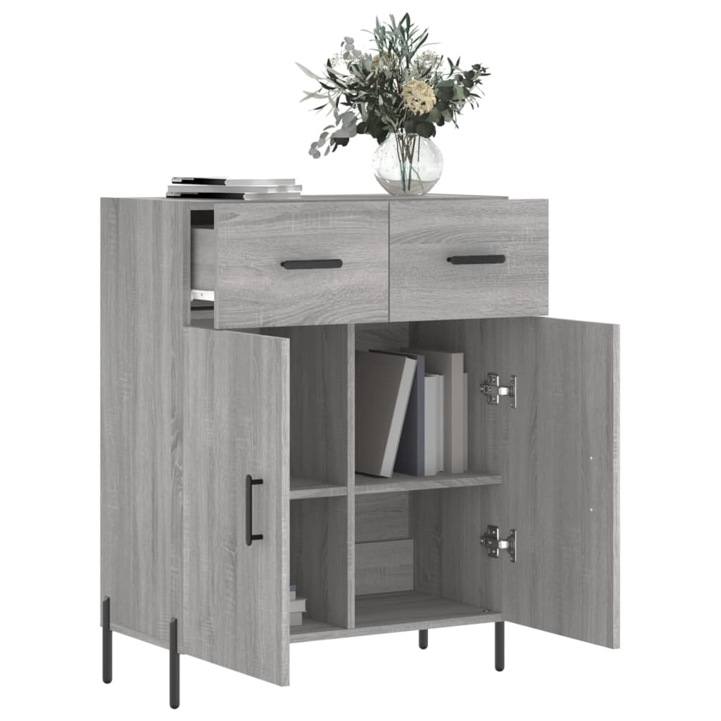 Credenza Grigio Sonoma 69,5x34x90 cm in Legno Multistrato - homemem39