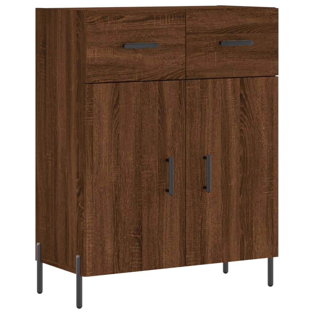 Credenza Rovere Marrone 69,5x34x90 cm in Legno Multistrato - homemem39