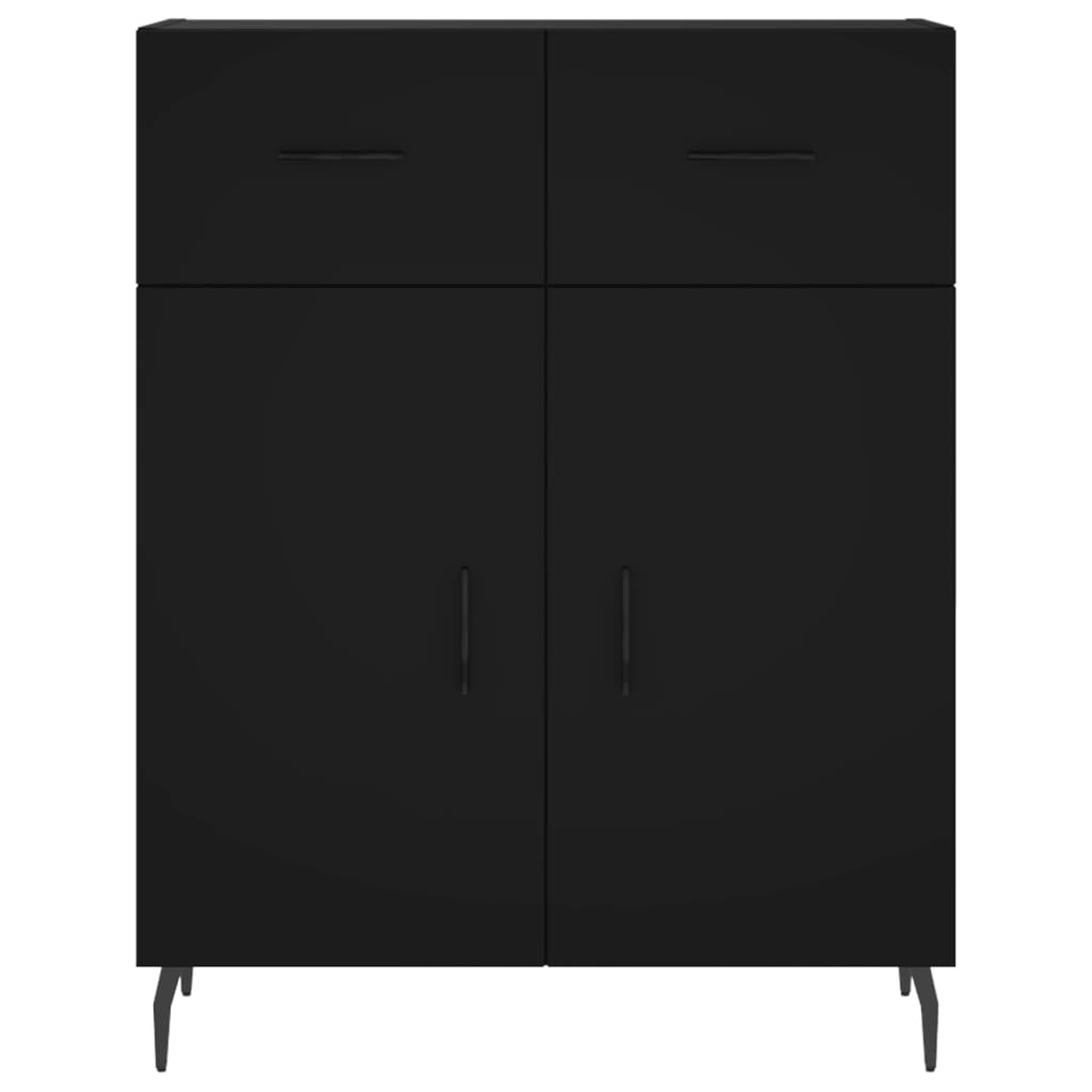 Credenza Nera 69,5x34x90 cm in Legno Multistrato - homemem39