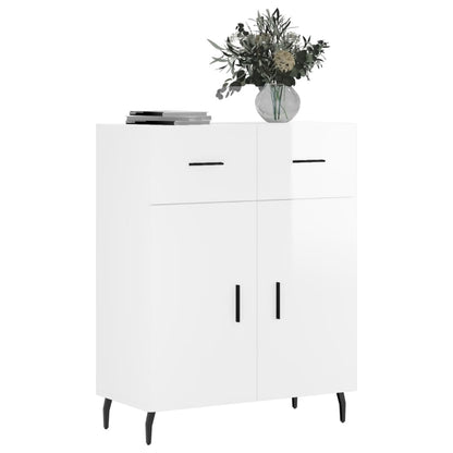 Credenza 69,5x34x90 cm in Legno Multistrato Bianco Lucido - homemem39