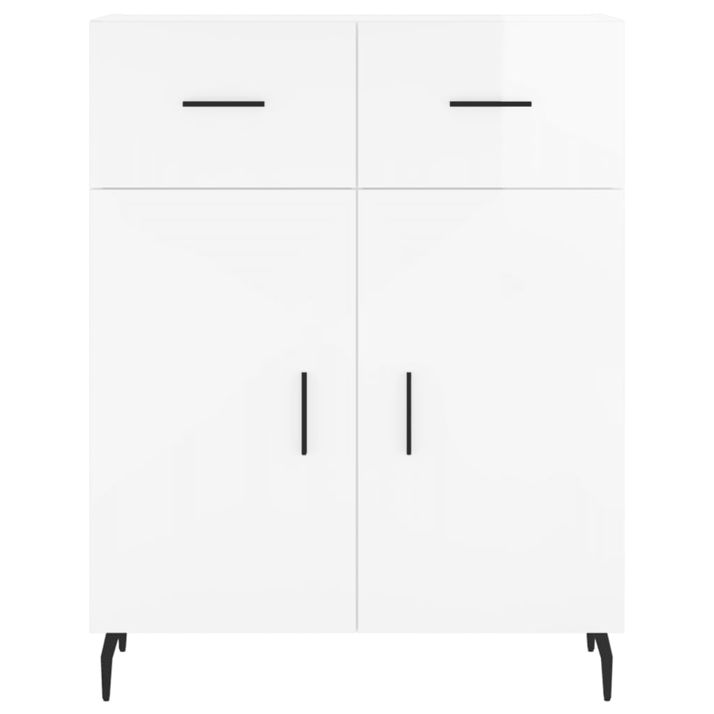 Credenza 69,5x34x90 cm in Legno Multistrato Bianco Lucido - homemem39