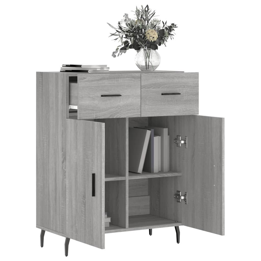 Credenza Grigio Sonoma 69,5x34x90 cm in Legno Multistrato - homemem39