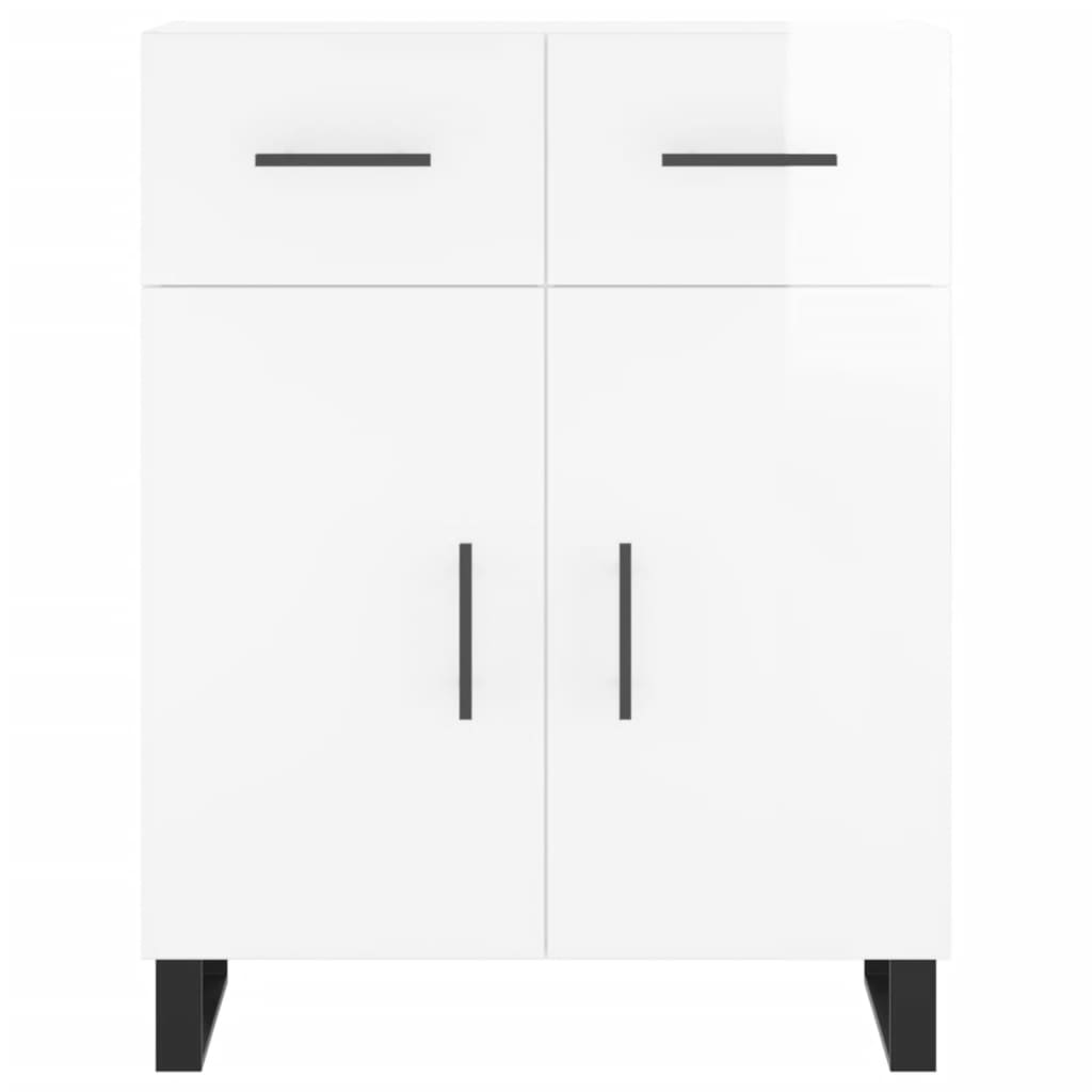 Credenza 69,5x34x90 cm in Legno Multistrato Bianco Lucido - homemem39