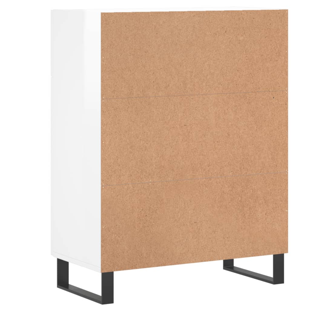 Credenza 69,5x34x90 cm in Legno Multistrato Bianco Lucido - homemem39