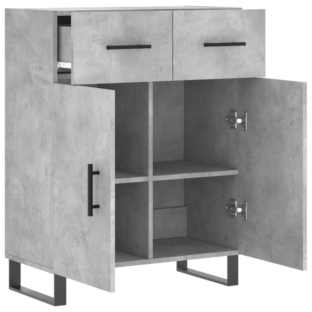 Credenza Grigio Cemento 69,5x34x90 cm in Legno Multistrato - homemem39