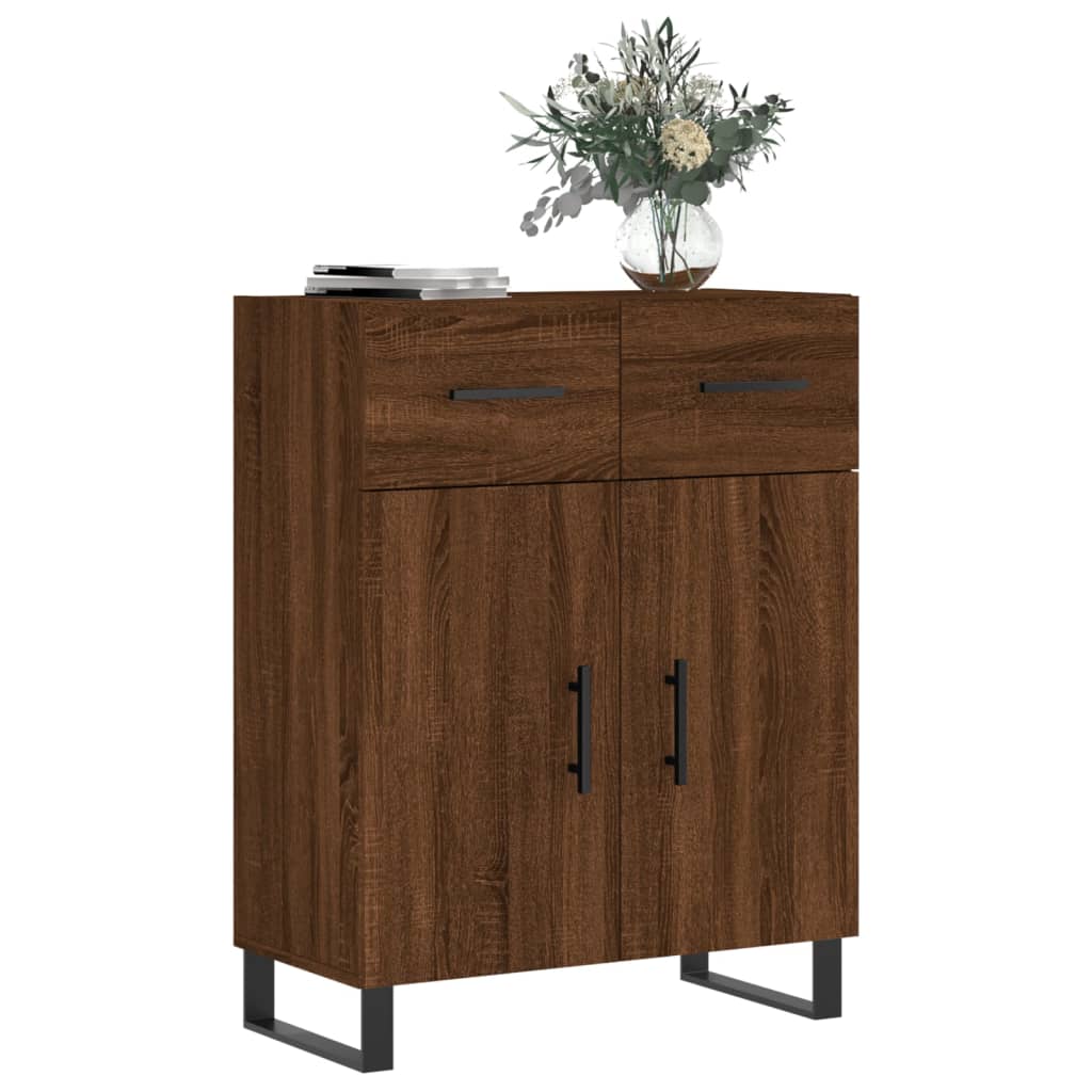 Credenza Rovere Marrone 69,5x34x90 cm in Legno Multistrato - homemem39