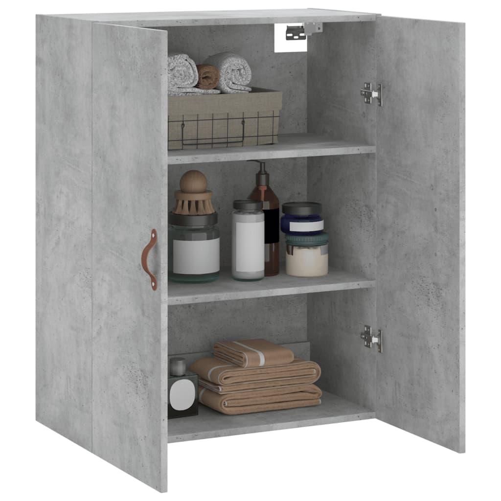 Mobile a Parete Grigio Cemento 69,5x34x90 cm - homemem39