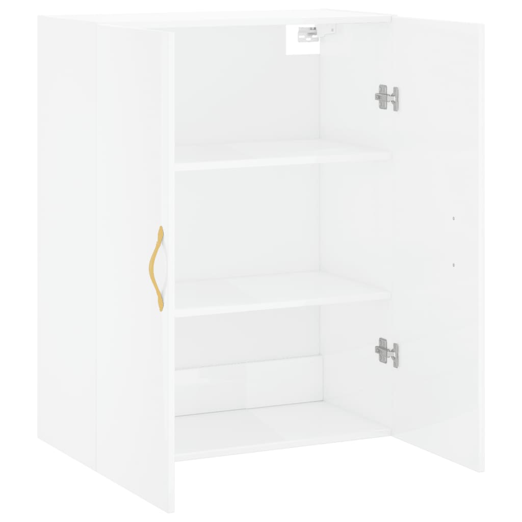 Mobile a Parete Bianco Lucido 69,5x34x90 cm - homemem39