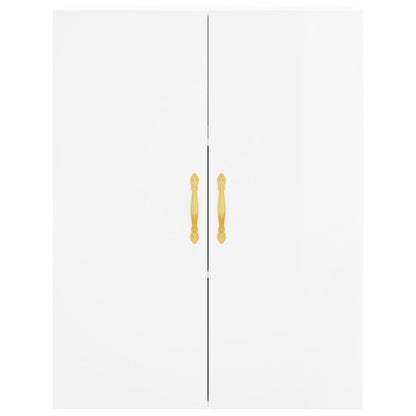 Mobile a Parete Bianco Lucido 69,5x34x90 cm - homemem39