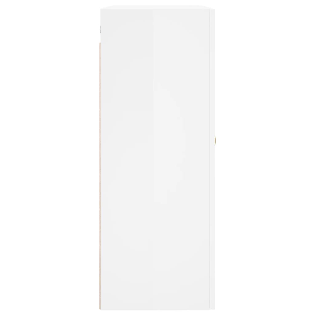 Mobile a Parete Bianco Lucido 69,5x34x90 cm - homemem39