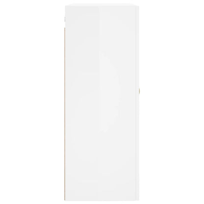 Mobile a Parete Bianco Lucido 69,5x34x90 cm - homemem39