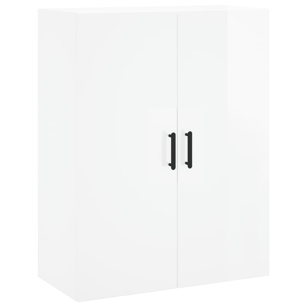 Mobile a Parete Bianco Lucido 69,5x34x90 cm - homemem39