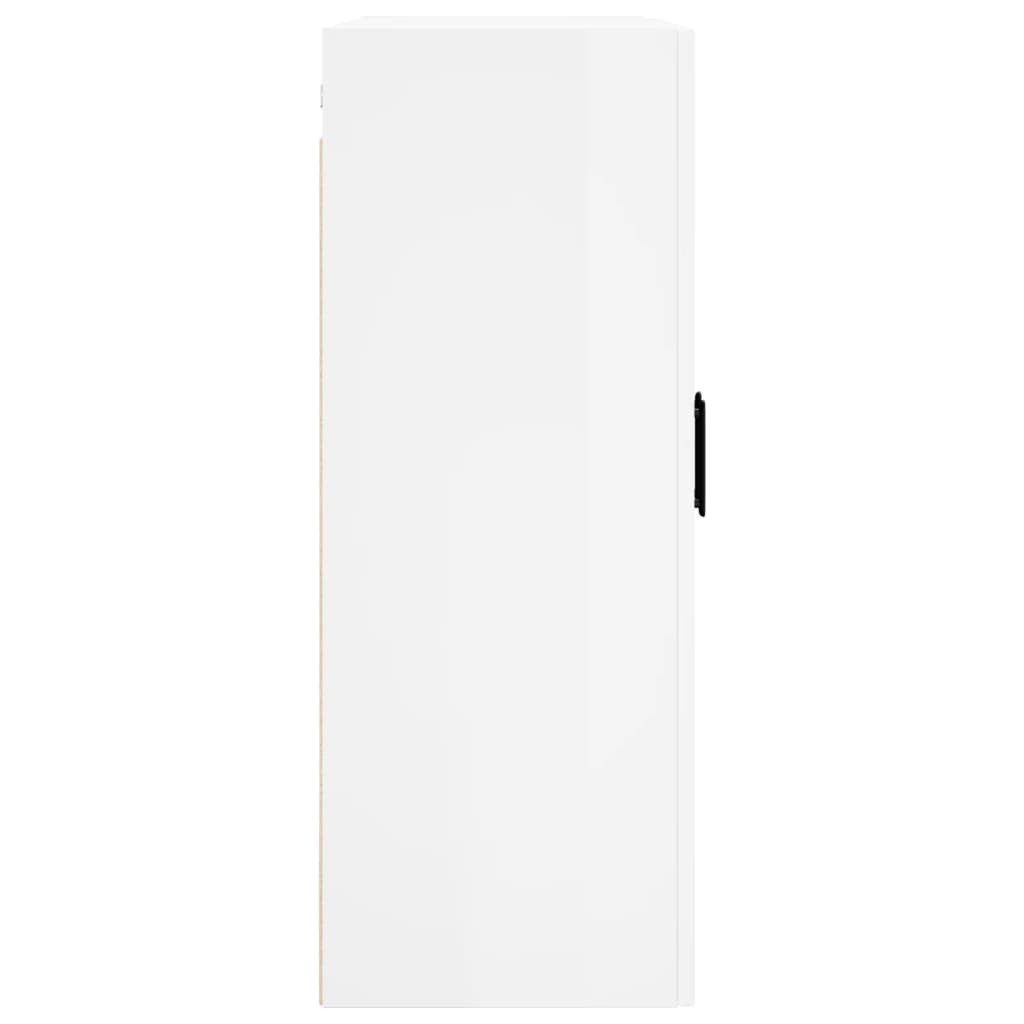 Mobile a Parete Bianco Lucido 69,5x34x90 cm - homemem39