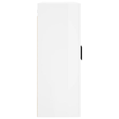 Mobile a Parete Bianco Lucido 69,5x34x90 cm - homemem39